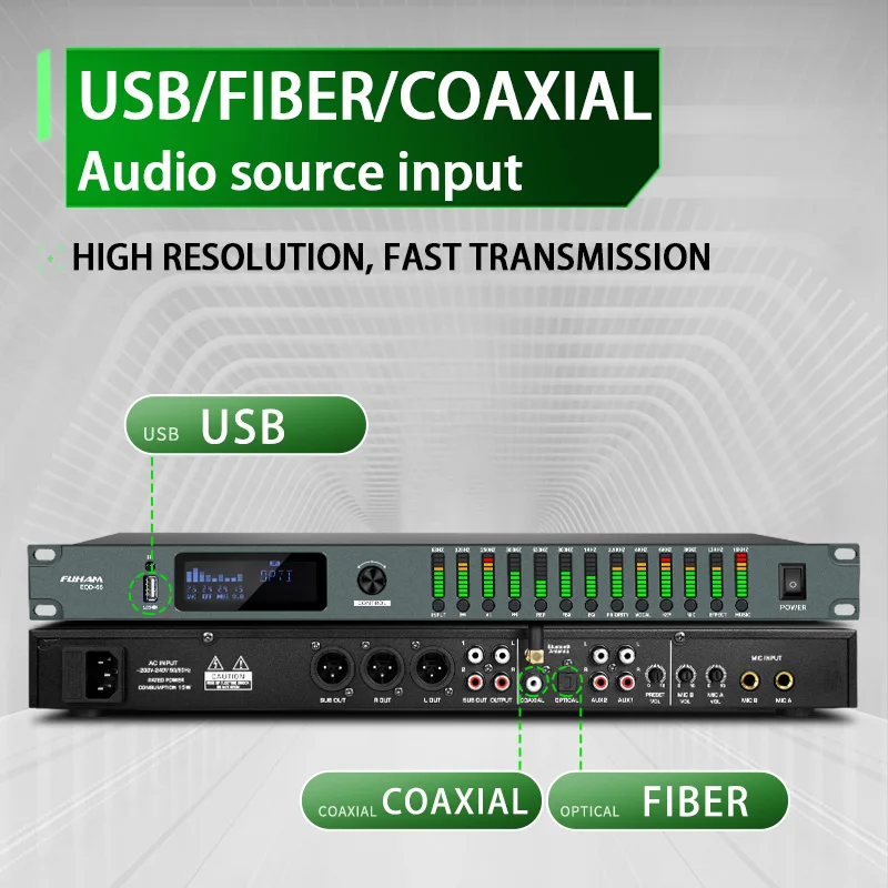 FUHAM EQD-66 المهنية المنزل قبل المرحلة المؤثر ميكروفون KTV الرقمية تردد USB بلوتوث عواء معالج كارا #6