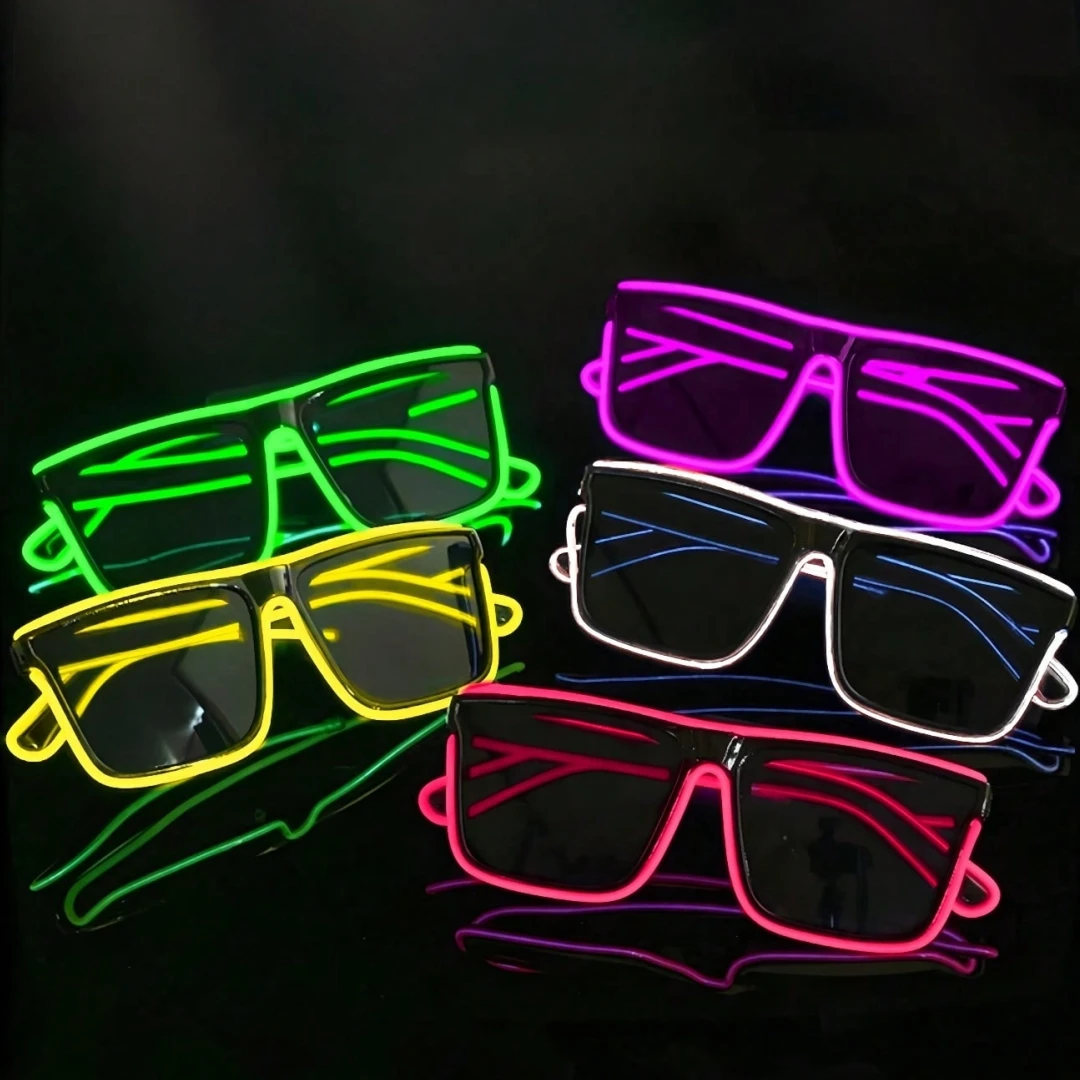 Wireless drive square led luminous glasses party performance ktv bar disco dancing atmosphere flash props online celebrity led l