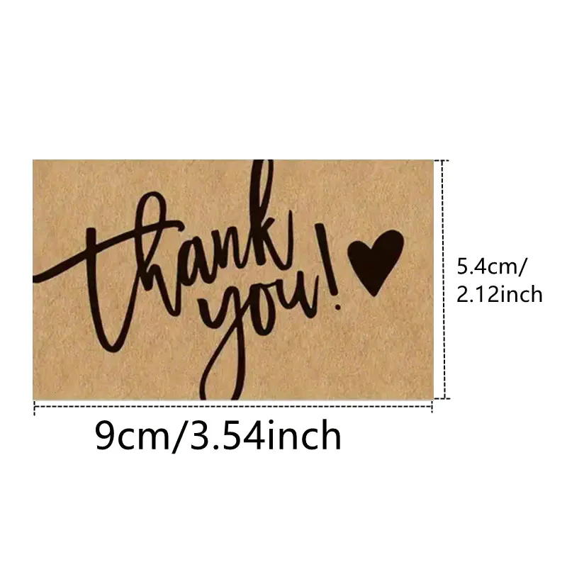 50Pcs Vintage Kraft Paper Thank You Cards Greeting Cards For Teacher's Day And Mother's Day To Express Gratitude