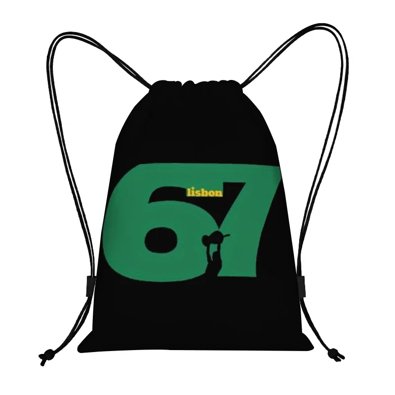 Number 67 Gesture Pattern Drawstring Backpack, Durable & Foldable, Daily Outdoor Play Storage Bag