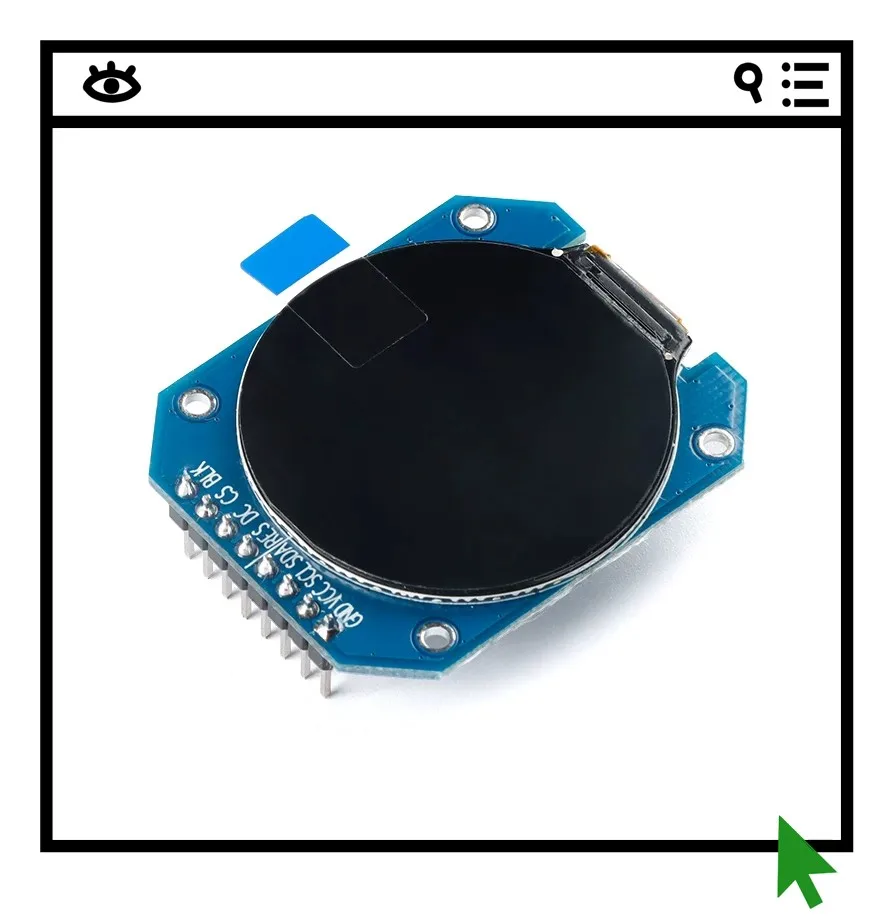 

1.28-inch circular color TFT display screen, high-definition IPS LCD screen module, 128 * 128 SPI interface