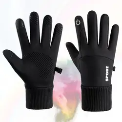 Winter Motorrad fahrer Handschuhe für Männer Frauen Radfahren warmes Fleece Ski Fahrrad wasserdichte Thermo handschuhe Fitness studio Touchscreen Anti-Rutsch