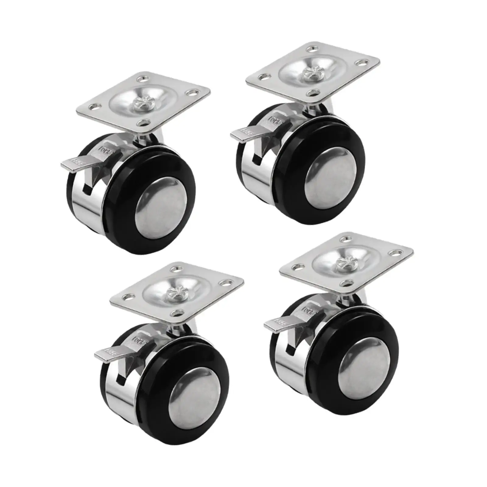 4x 2 inch Caster Wheels Swivel Wheels Replaces Heavy Duty Quiet Industrial Casters for Baby Beds Furniture Kitchen Appliances