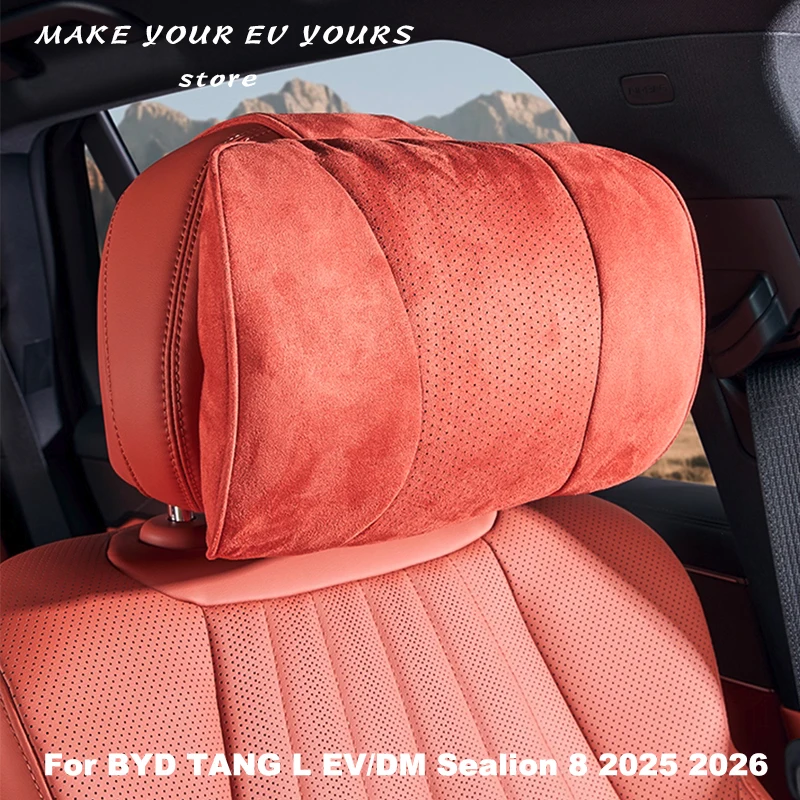 

For BYD TANG L EV/DM Sealion 8 2025 2026 Car Seat Headrest Neck Pillow Head Support Soft Comfort Memory Cushion Protect Cover