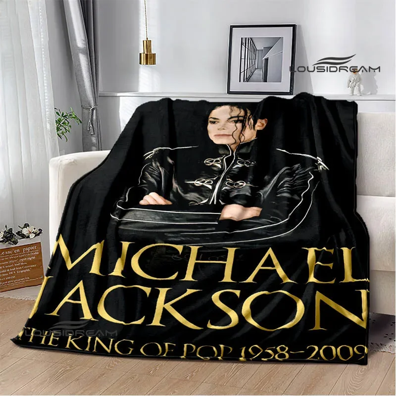 Michael Jackson retro Print blankets Picnic blanket Flannel blanket Soft Cozy Blanket Travel Blankets bed linings Birthday Gift