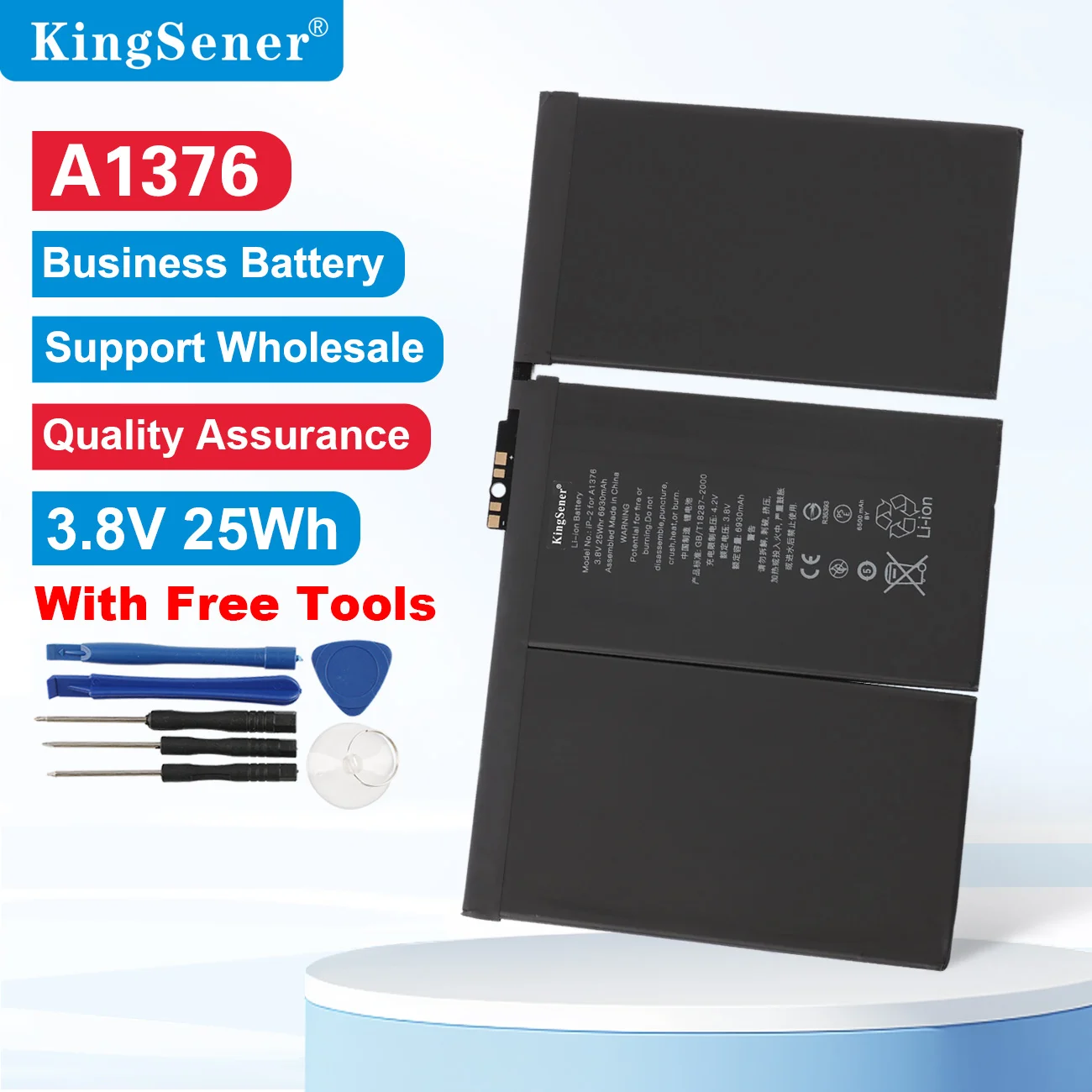 

Замена аккумулятора KingSener A1376 для планшетов iPad 2 A1395 A1396 A1397 A1316 (не подходит для Air 2), 3.8V 25Wh
