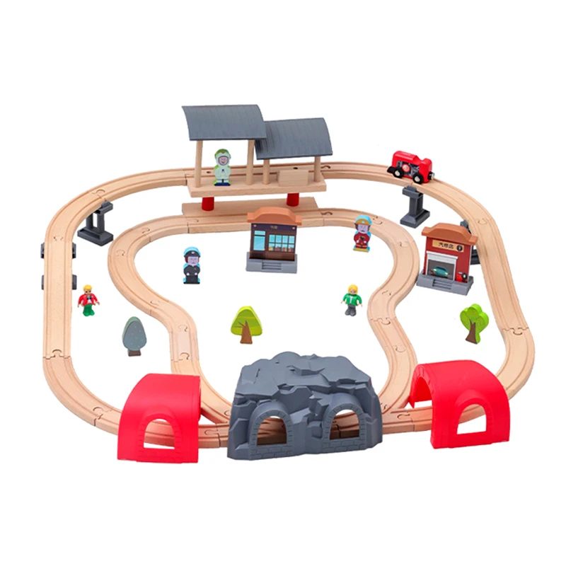 Diy Wooden Belt Tunnel Track Set Compatible With All Brands Of Railway Road Accessories Assembly Toys For Children Gifts PD65