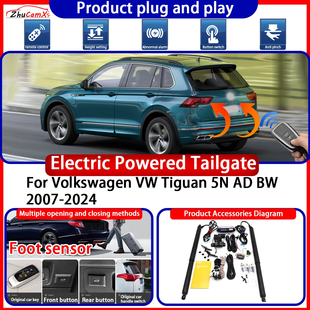 ZhuCamX Electric OEM Powered Tailgate for Volkswagen VW Tiguan 5N AD BW 2007-2024 anti pinch Smart Intelligent Control Gate Lift