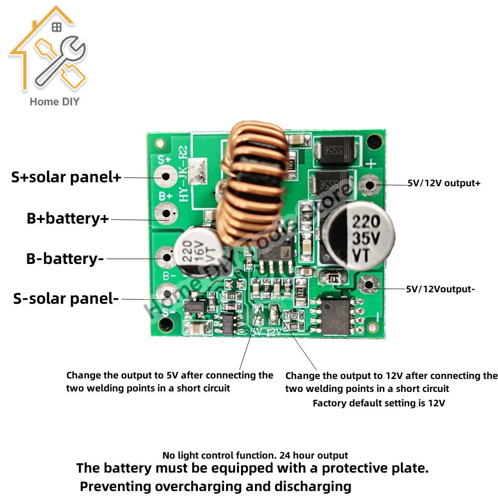 Solar Charge Controller Module 3.2V/3.7V do 5V/12V 1.5A Step Up Module Zasilanie modułu ładowarki