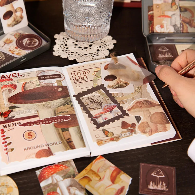 125 Pcs Vintage Theme Gift Set Collage Stickers Scrapbooking Material Handmade Diary Album Junk Journal Supplies