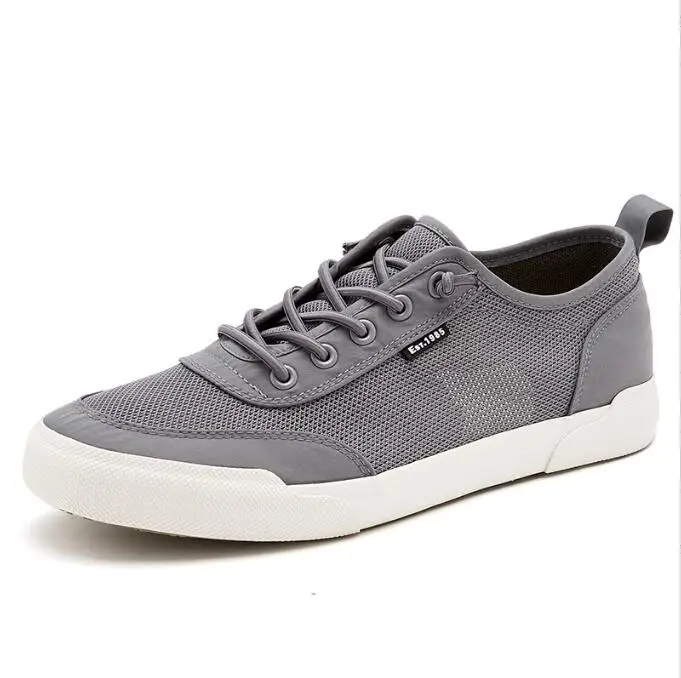 

Men's Summer Casual Canvas Shoes Lace Up Breathable Fashion Flats Brand Men's Driving Working Shoes Low Top Sneakers