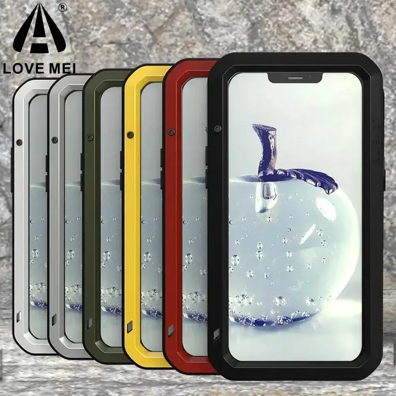 Love Mei For Iphone 11 Pro 12 13 14 Plus 15 16 Pro Max Military Grade Metal Protective Case Silicone Shockproof Dustproof Cover