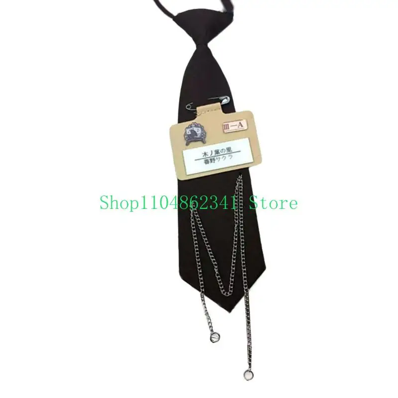 5asd JK đồng phục màu đen cà vạt màu đen Chuỗi cổ áo có thể tháo rời Nhật Bản