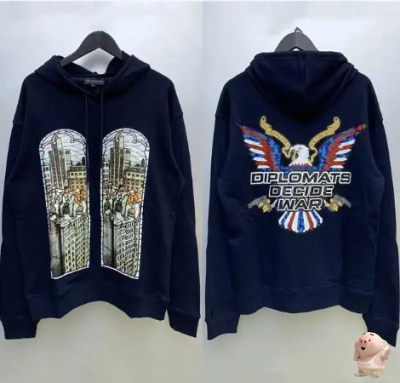 

Classic Vintage WHO DECIDES WAR Hoodie Men Women Top Quality Vintage Eagle Print Oversize Hooded