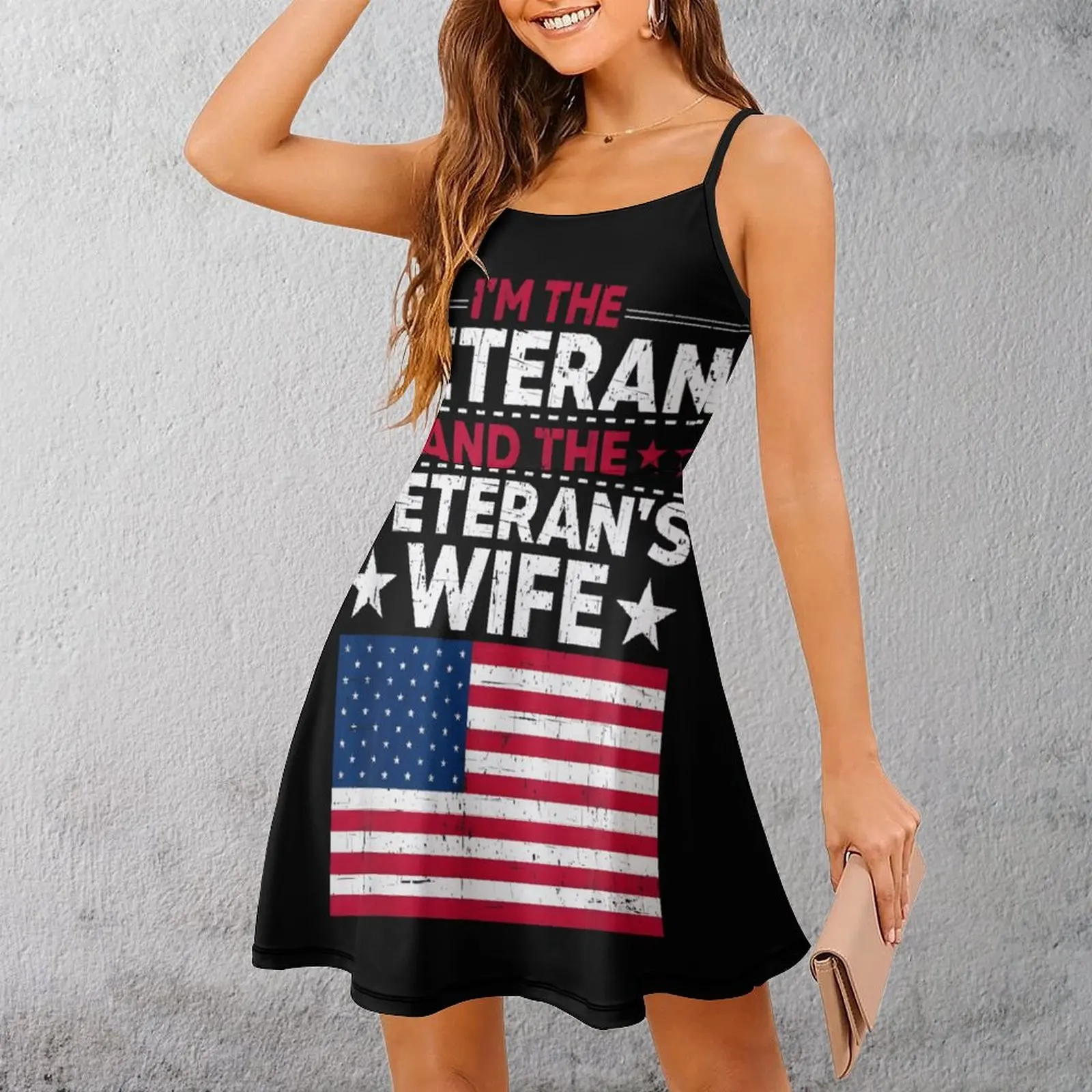 

Экзотическое женское платье на бретельках с флагом ветеранов и жены, забавное женское платье для отдыха, забавное платье