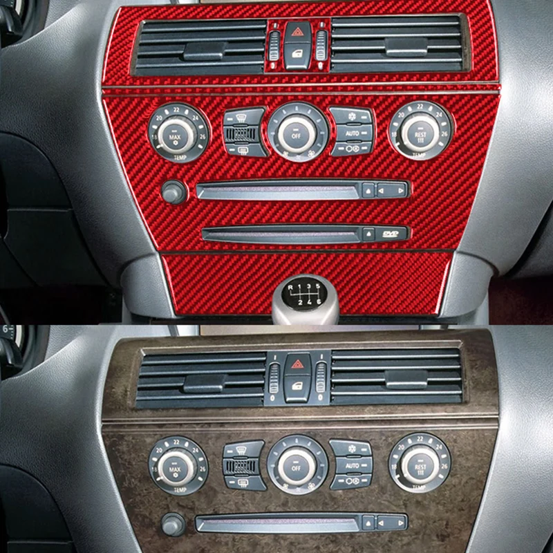 

Декоративная наклейка из углеродного волокна для BMW 6 серии E63 E64 2004-2007, аксессуары для центральной панели управления переменным током автомобиля