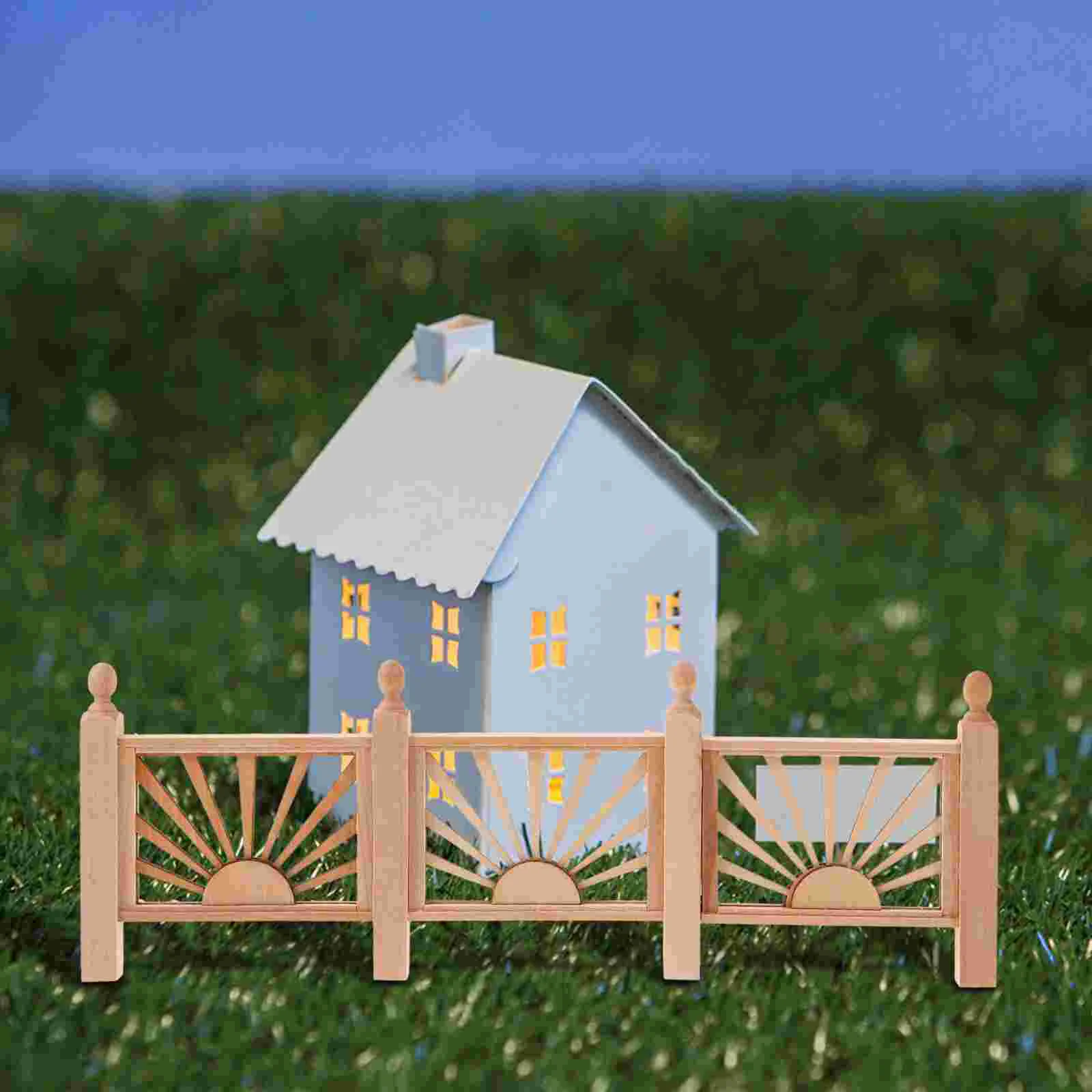 1Pc Mini Railing Model Mini Balcony Yard Fence Epitome Mini for Mini House Kids Play House mini fence