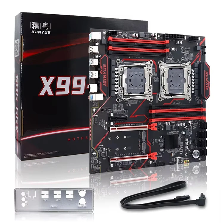 JGINYUE X99-9D4 Motherboard Support CPU E5-2680 V4  LGA211-3 Pin Series Processor 8 DDR4 Memory Slot New E-ATX Motherboard