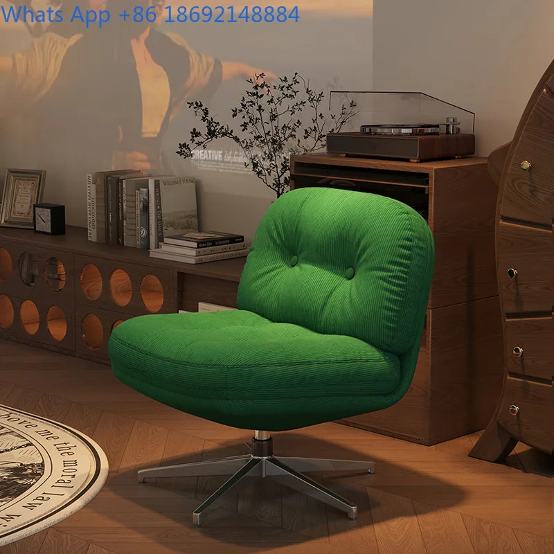 Single Sofa Chair for Balcony Living Room Green Vintage Style Lounger