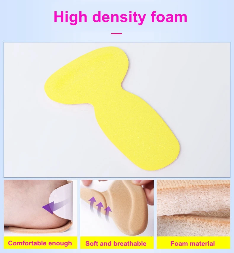 1Pair New Heel Protector Cushion Pads for Women T-Shape High Heel Grips Liner Arch Support Orthotic Shoes Insert Insole Foot