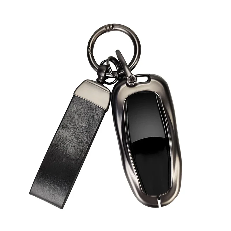 Car Zinc Alloy Protector Keychain Shell For Tesla Model 3 Model S Model Y Fob Smart Remote Key Case Cover Holder Accessories