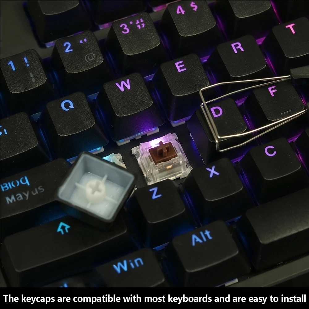 New 130+ Pcs Universal Mechanical Keyboard Keycaps OEM Height Backlit Portuguese Arabic Spanish French German For  Gaming Office - view 5