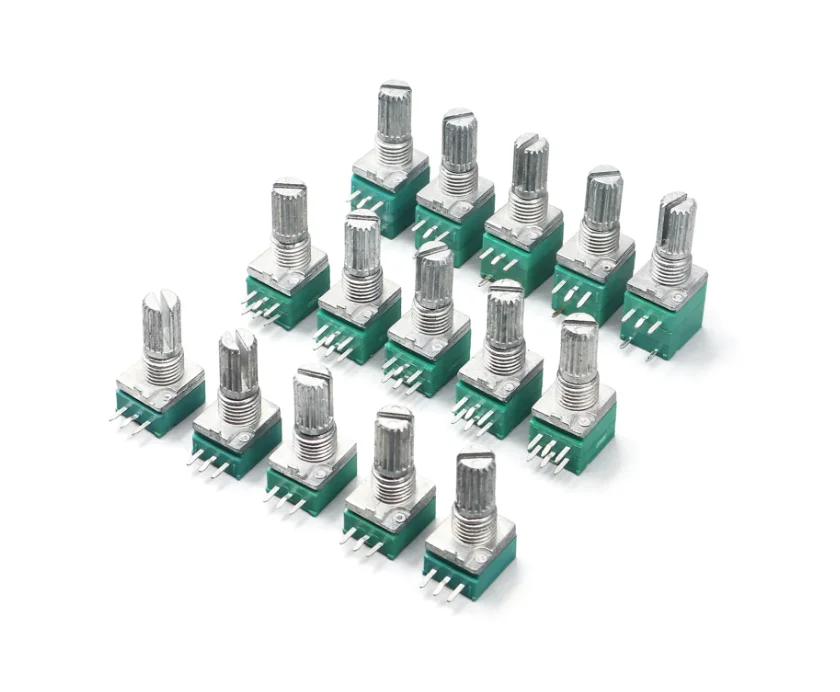 5PCS RK097G RK097N B 5K 10K 20K 50K 100K 500K Double Potentiometer 3pin 5pin 6pin B 15mm B5K B10K B20K B50K B100K B500K RV097NS
