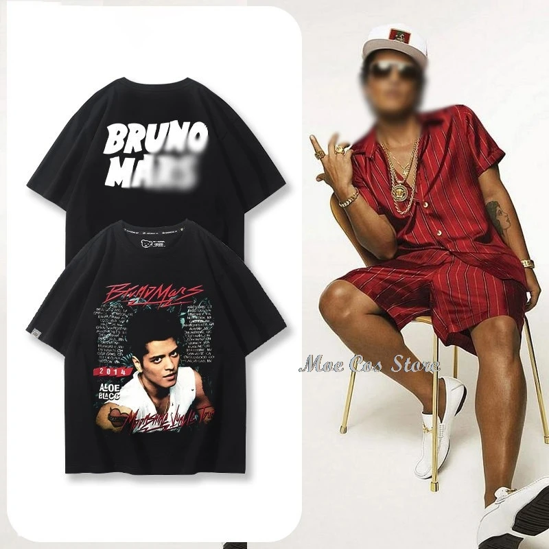 

Brunoo Fans call T-shirts Mars Romantic Concert Outfits Carnival Party Clothing Funk Style Top Super Star Uniforms Daily Shirts