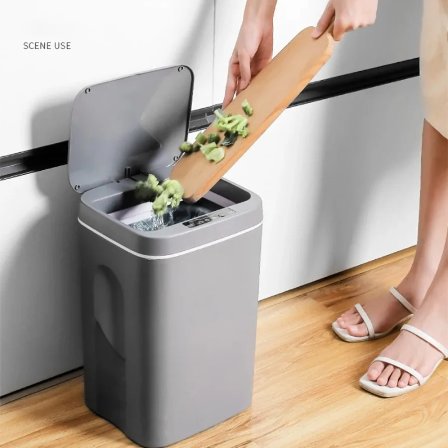 12L/14L/16L USB Charging Smart Trash Can Automatic Sensor Dustbin Intelligent Sensor Rechargeable Electric Waste Bin Rubbish Can