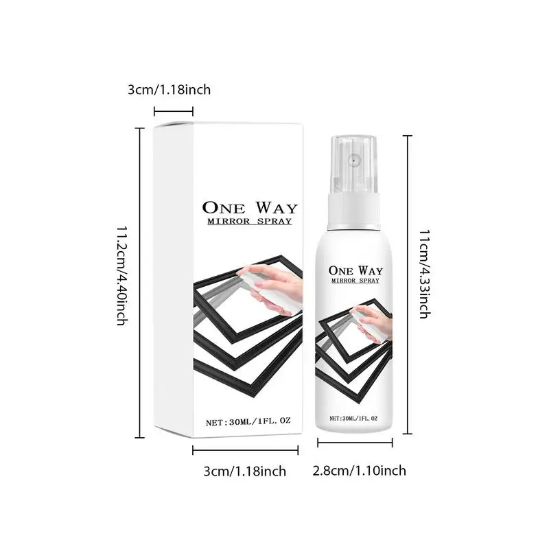 창문 유리 클리너, 단방향 거울 스프레이, 다기능 가정용 청소 액체, 딥 클리닝, 30ml