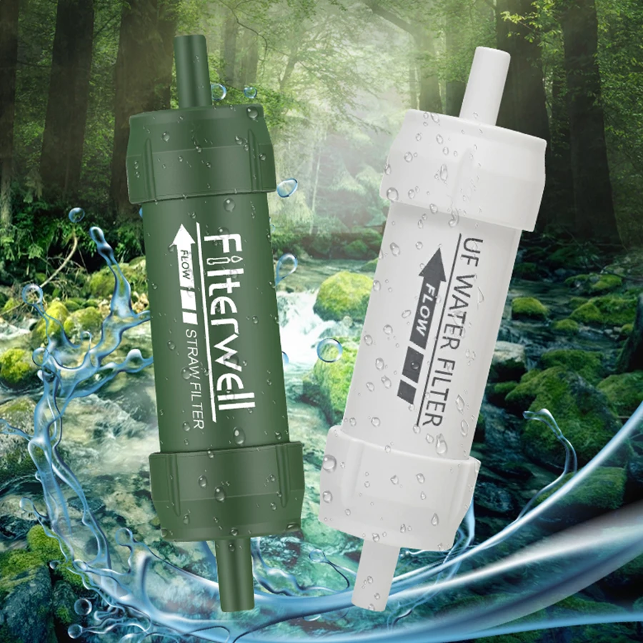 Mini Camping Purification Water Filter Straw Outdoor Portable Hiking Water Purifier for Survival Or Emergency Supplies