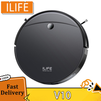 ILIFE V10 Robot Vacuum Cleaner 5000Pa Suction 120min Runtime, Gyro Navigation, Self-Charging, 2.4G WiFi, App, and Remote Control