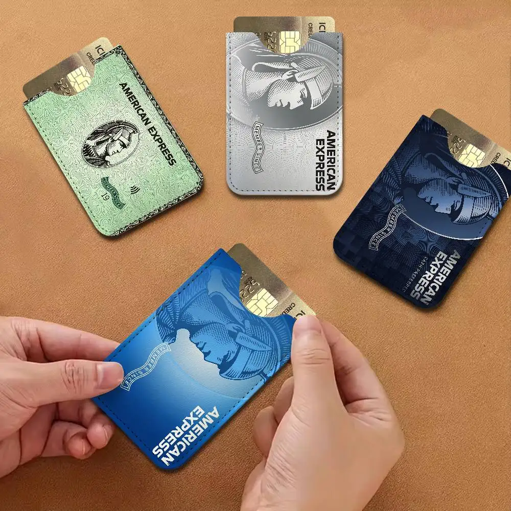 A-AMERIGAN E-EXPRESS Ultra-Thin Mini Leather Card Holder Wallets for Men Women Lightweight Soft Genuine Leather Credit Card
