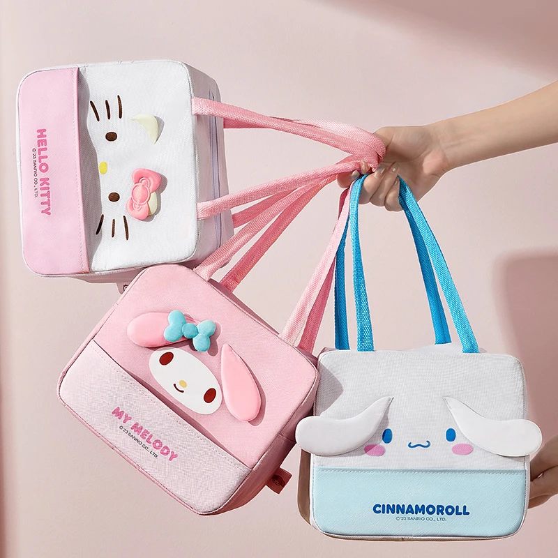 

Cartoon Mys Melodys Cinnamorolls Lunch Box Tote Bag Bento Bags Student Office Worker Thickened Insulated Bag Meal Bags