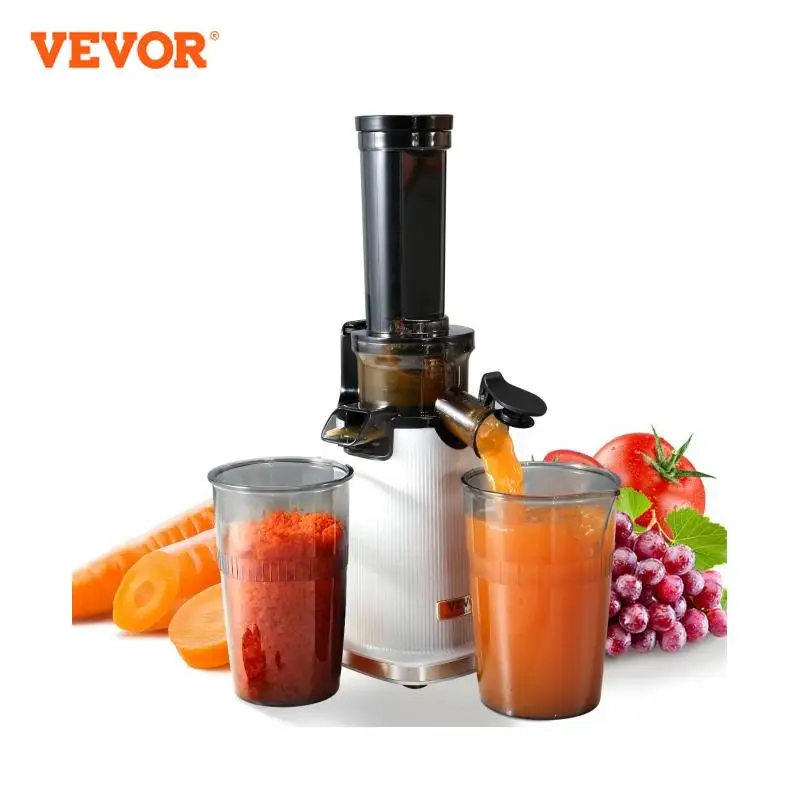 عصارة المضغ VEVOR، آلة عصارة الضغط البارد، عصارة بطيئة بمزلق التغذية مقاس 1.3 بوصة، صانع مستخرج العصير مع إنتاجية عالية للعصير،