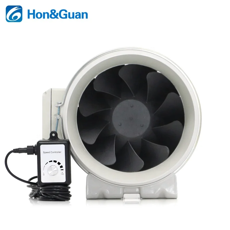 Hon&Guan hot selling exhaust duct fan ventilation 315mm silent inline blower fan EC OEN/ODM for industrial with optional switch