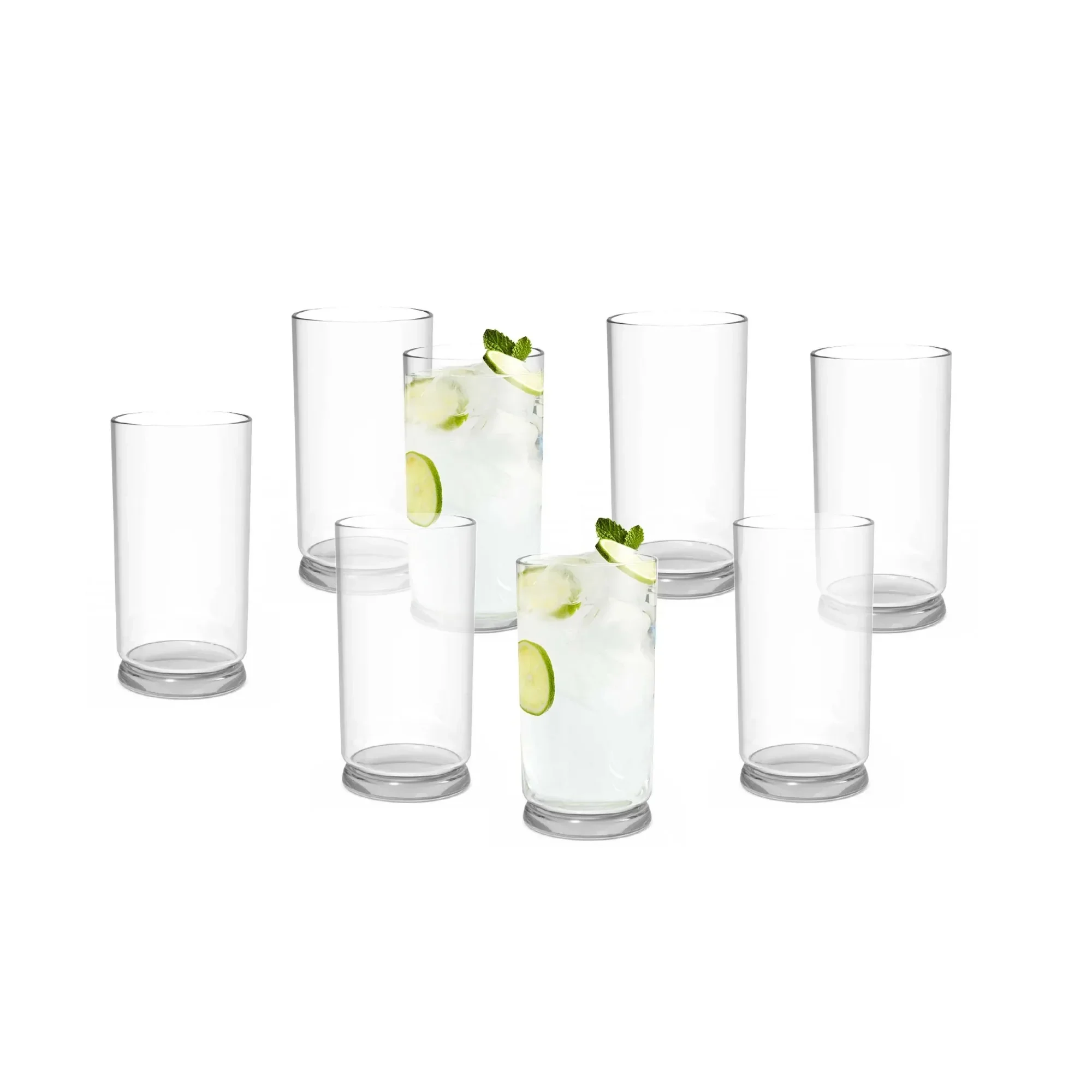 

(2 pack) Clear Glass Tumbler 16ounces 8 Pack