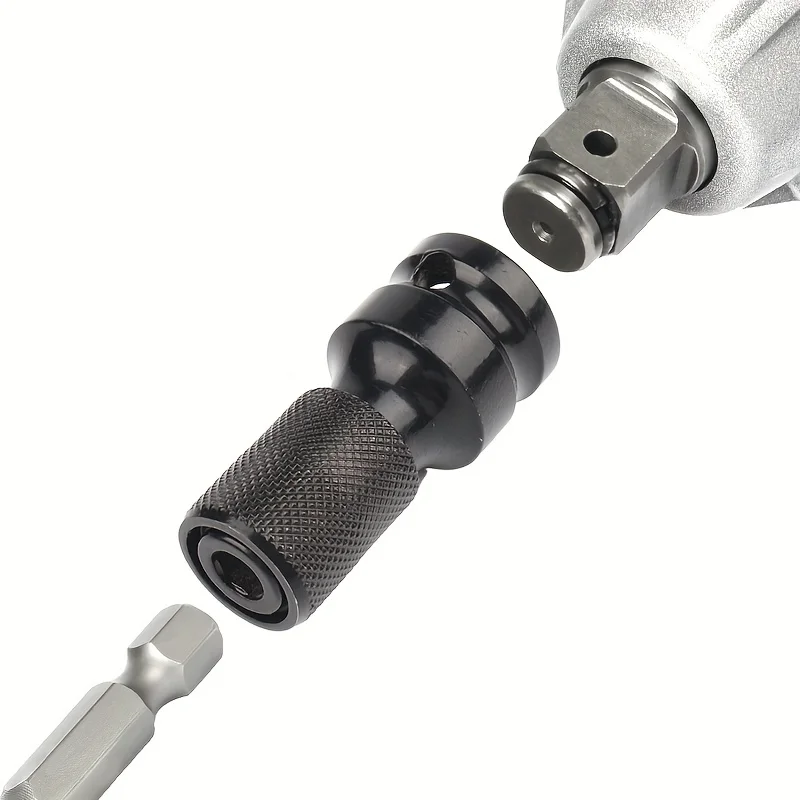 1pc Electric Wrench Drill Chuck Electric Wrench Conversion Head Hex Head 1/2 Turn 1/4 Expansion Bit Conversion Head