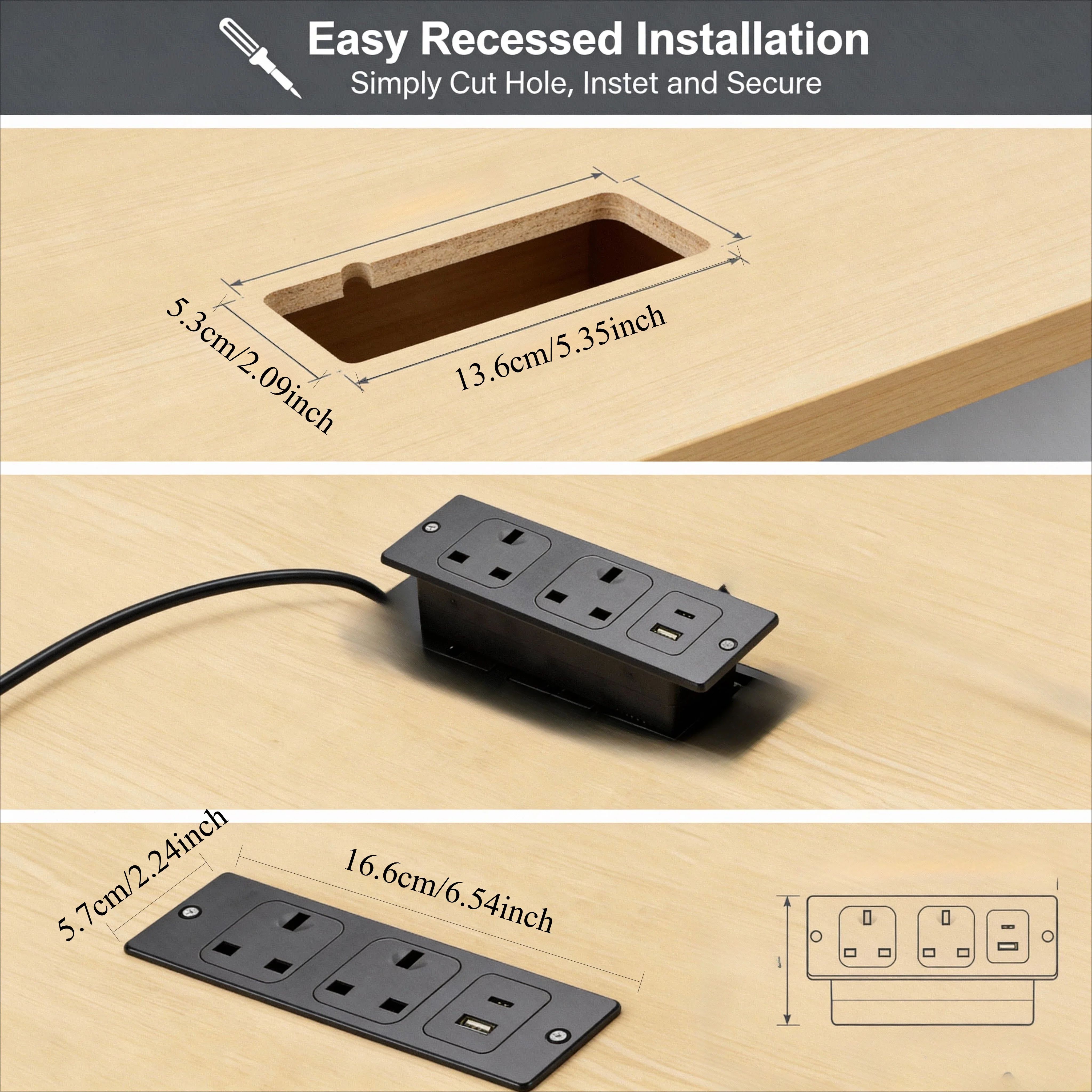 UK Embedded Table Hidden Socke - Office Furniture Uk 评论和价格