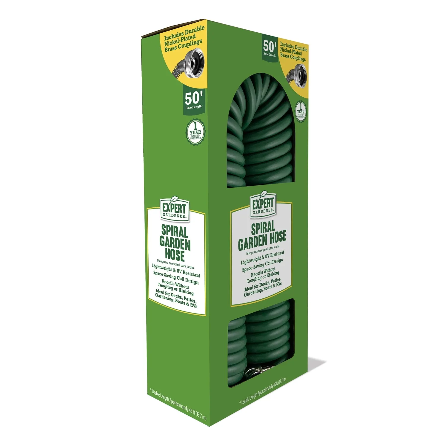 Expert Gardener 50ft Spiral Hose Green