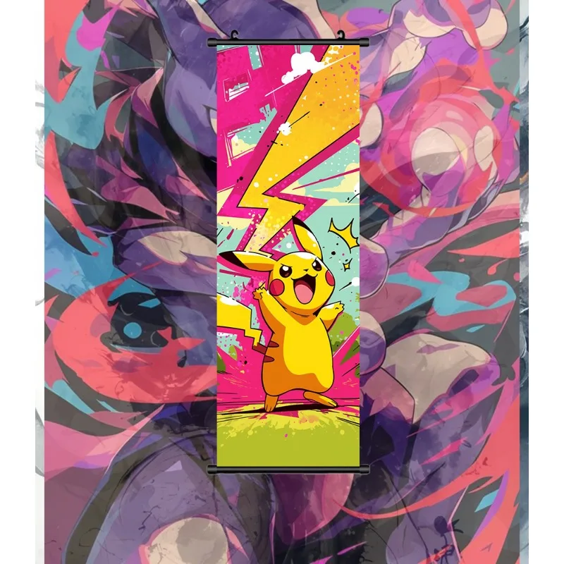 

Настенная работа с принтом покемонов, аниме-плакат, Greninja, картины Gardevoir, холст, Пикачу, подвесные свитки, домашний декор комнаты