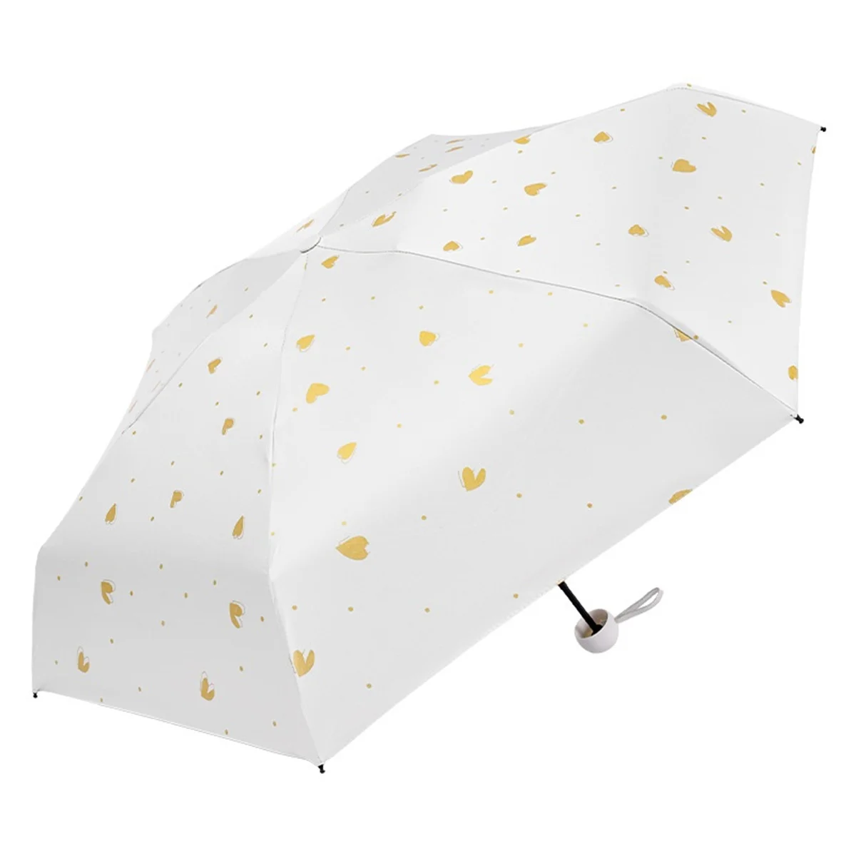 1 piece of love pattern parasol, anti-ultraviolet and rainproof sun umbrella, small and portable, ultra-light pocket umbrella, 5