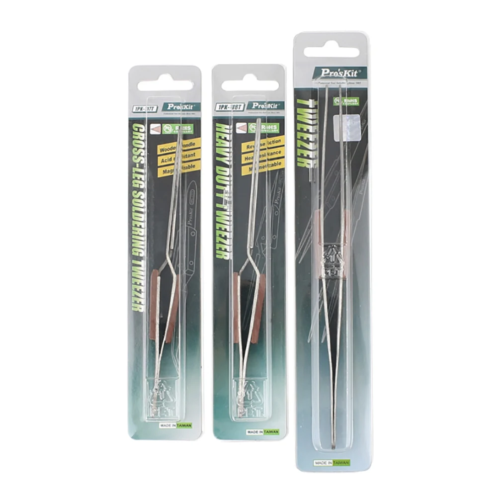 Proskskit pinças magnéticas punho de madeira tipo rebote reparo denso ferramenta de aperto de aço inoxidável 1pk-117t 1pk-118t 1pk-119t