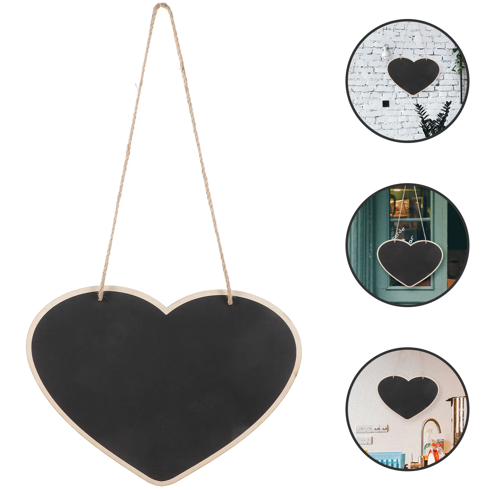 

1 pcs Hanging Heart Shape Chalkboard Blackboard Memo Board For Home Office Classroom Decorative Writing Message Board Notice Bar