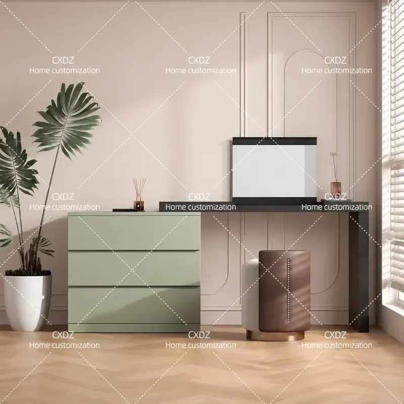 Mini Paint Dresser Bedroom Makeup Table Multi Functional Small Apartment Desk Chest Integrated Combination Cabinet