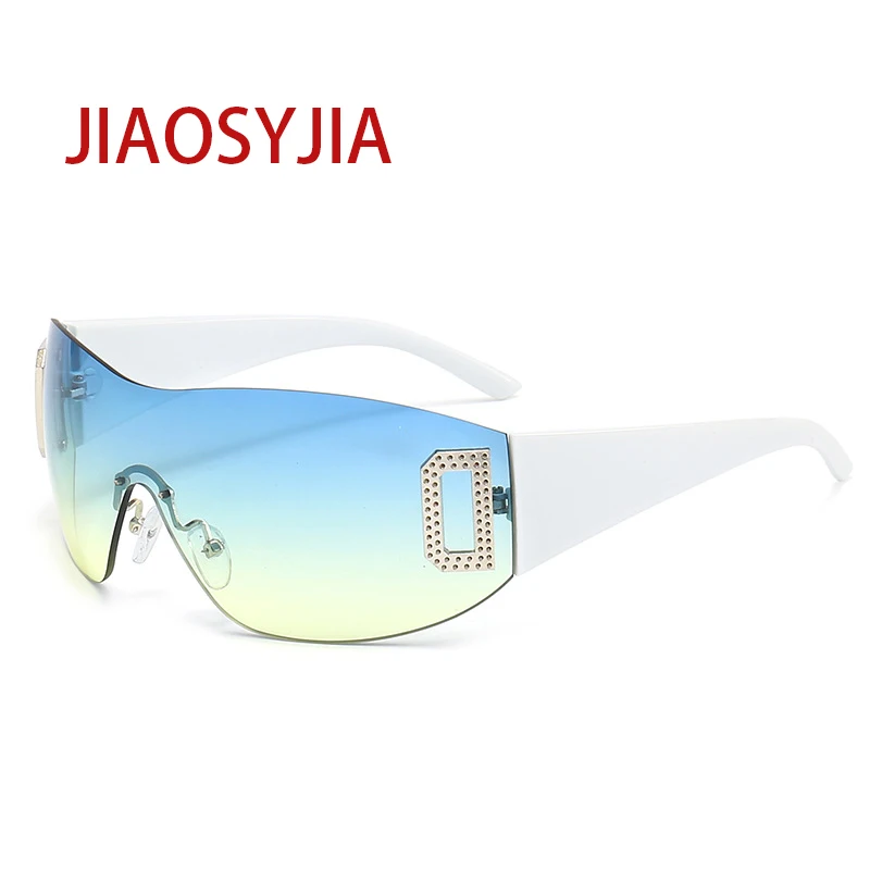 

JIAOSYJIA Wrap Around Y2K Sunglasses for Women Sport Punk Sunglasses Retro Frameless Eyewear Shades UV400 JS1094