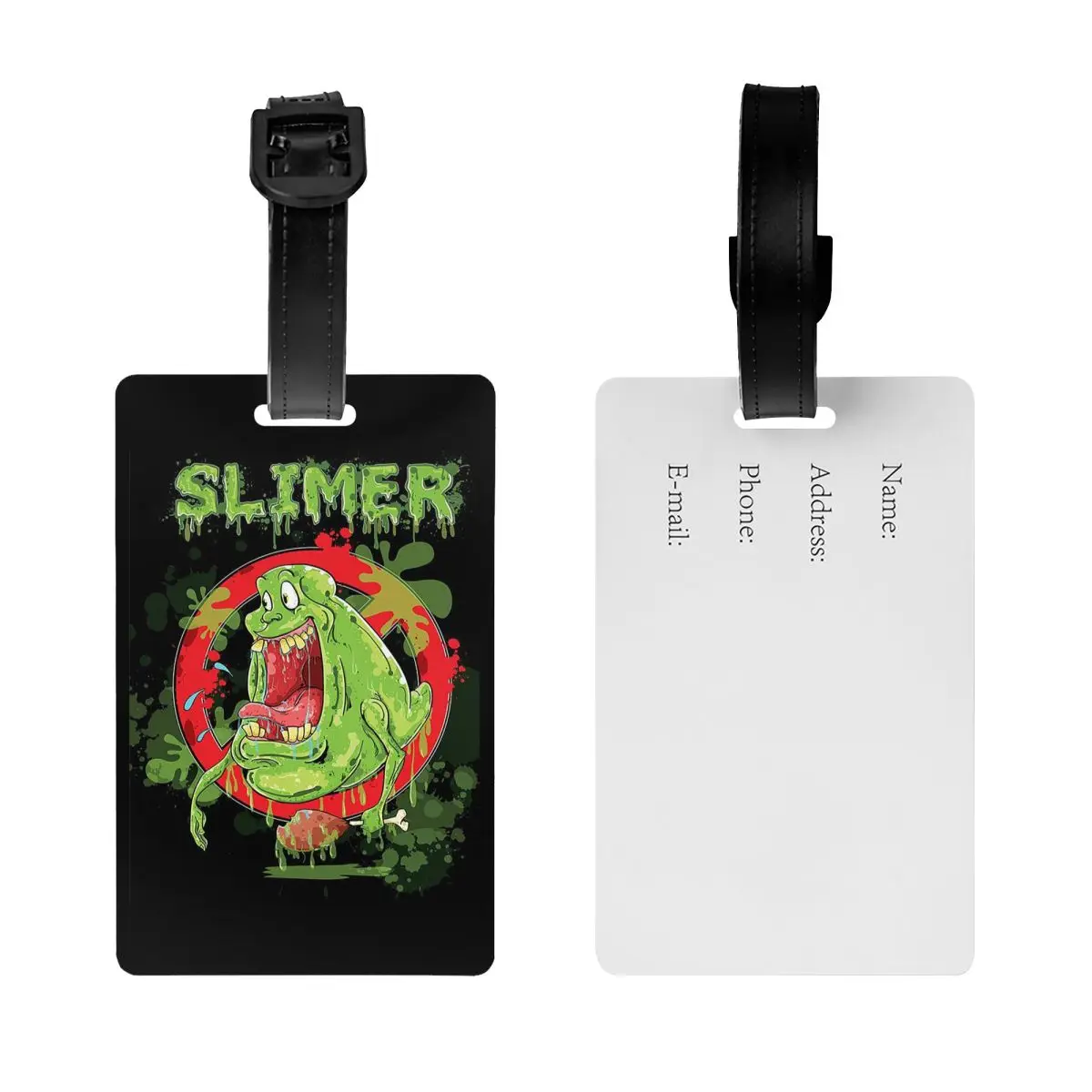 

Ghostbusters Slimer Luggage Tags Suitcase Accessories Travel Baggage Boarding Tag Label Holder ID Name Address