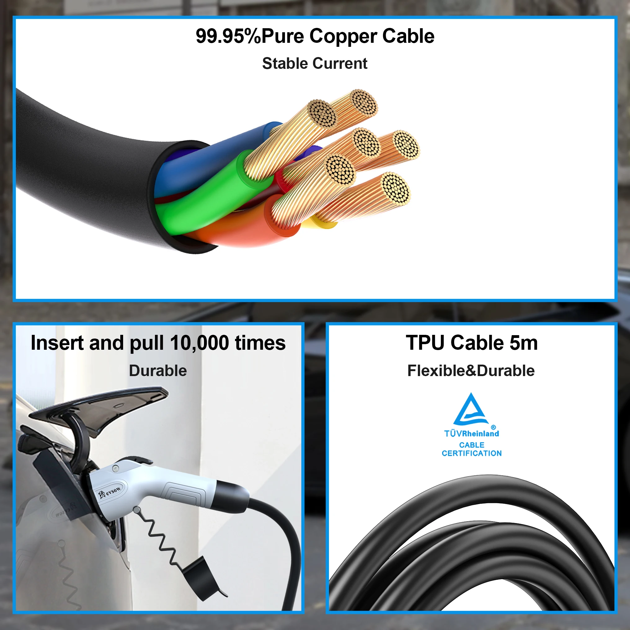 evsow شاحن سيارات كهربائية Type1 3.5KW 16A 1P J1772 شاحن سيارة كهربائية لشحن السيارة EVSE Wallbox ضبط الحالي ومجموعة وقت الشحن #6