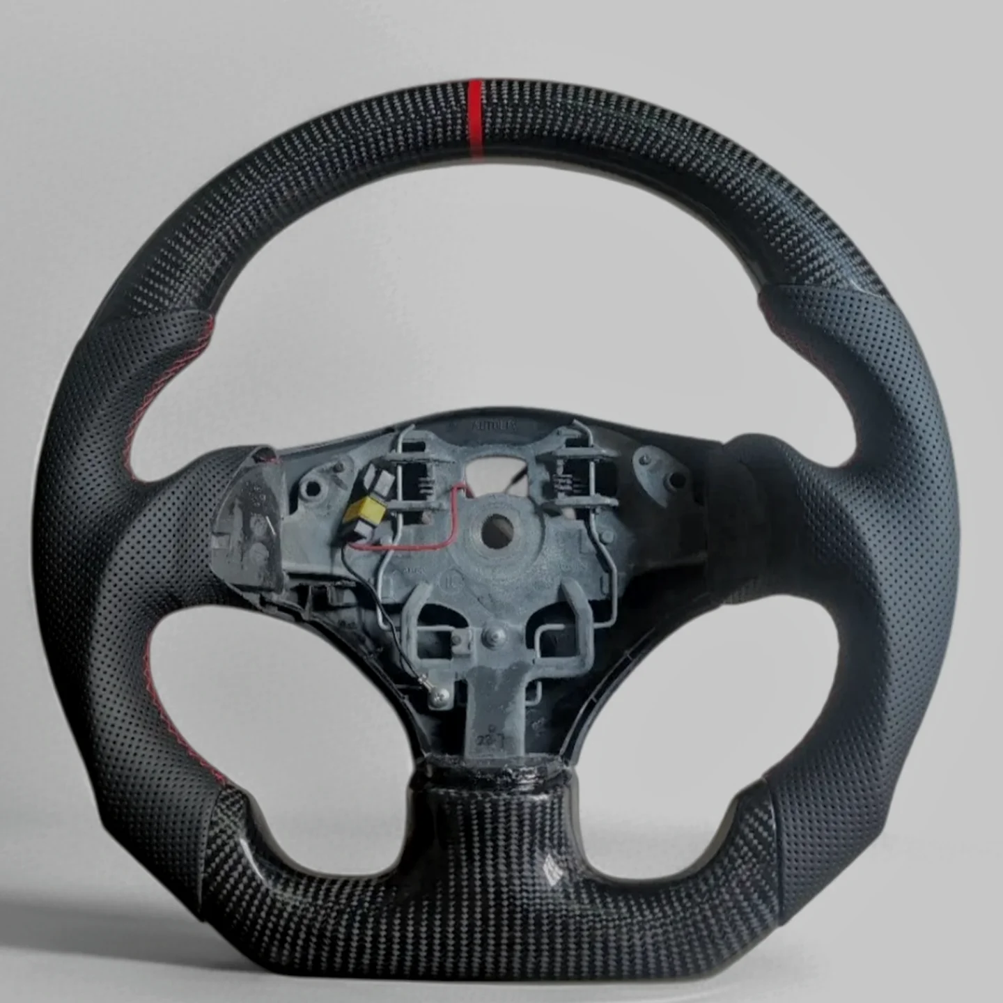 Custom Replacement for Peugeot 206 CC SW SD 207 Real Carbon Fiber Steering Wheel with Leather