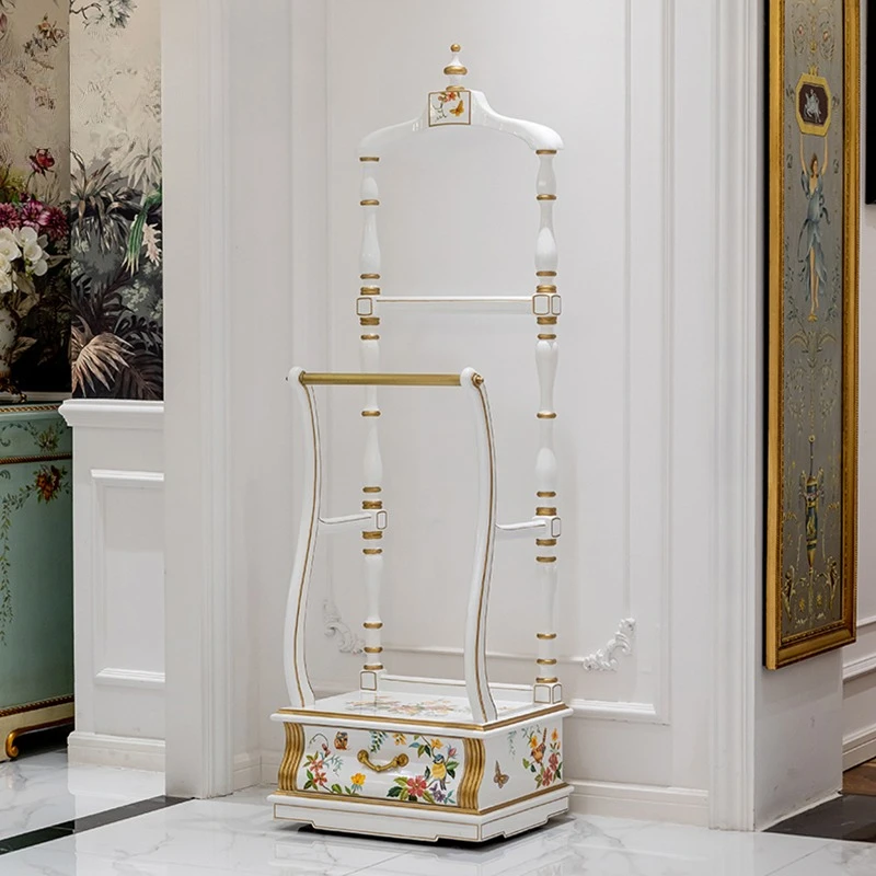 French court style painted flower metal hanger cloakroom or storage room home decoration
